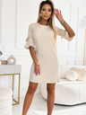 numoco Trapez haljina s mašnom - bež boje sa šljokicama Numoco NEVA