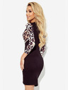 numoco Asimetrična haljina s dekolteom i dugim rukavima - leopard print Numoco ELISA
