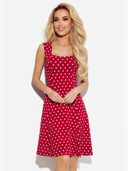 numoco Haljina s dekolteom - kestenjasta na točkice Numoco STELLA