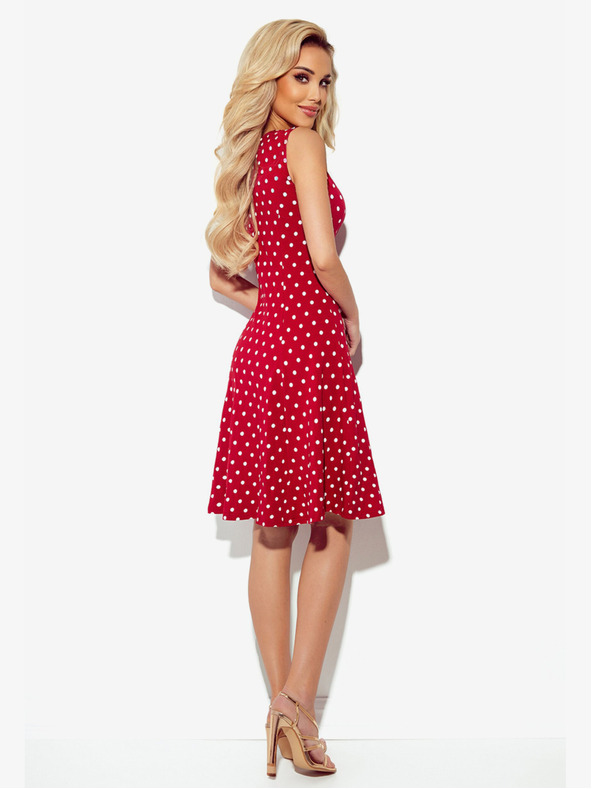 numoco Haljina s dekolteom - kestenjasta na točkice Numoco STELLA