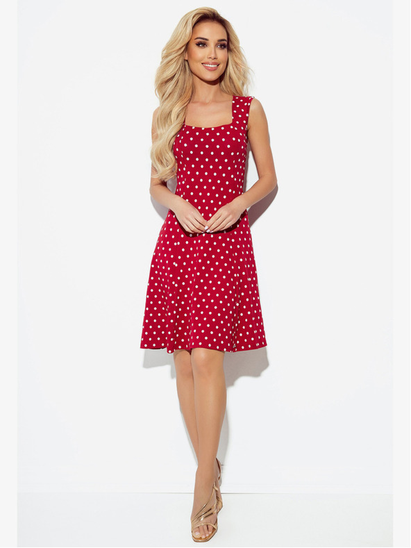 numoco Haljina s dekolteom - kestenjasta na točkice Numoco STELLA