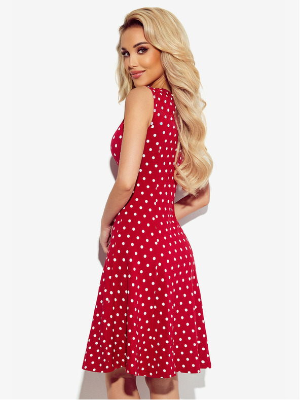 numoco Haljina s dekolteom - kestenjasta na točkice Numoco STELLA