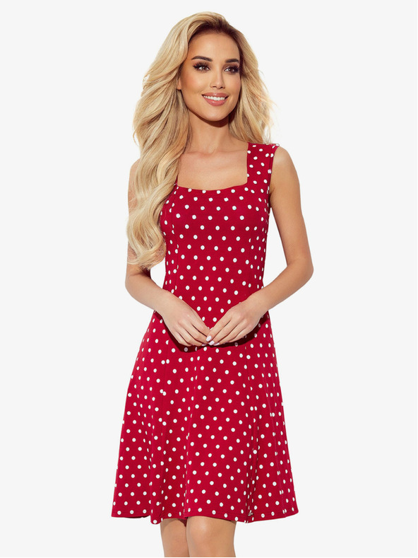 numoco Haljina s dekolteom - kestenjasta na točkice Numoco STELLA