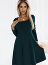 numoco Udobna trapez haljina s izrezom i dugim rukavima - zelena Numoco IVANA