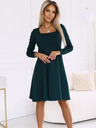 numoco Udobna trapez haljina s izrezom i dugim rukavima - zelena Numoco IVANA