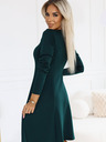 numoco Udobna trapez haljina s izrezom i dugim rukavima - zelena Numoco IVANA