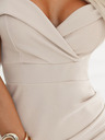 numoco Midi haljina s golim ramenima i dekolteom - svijetlo bež Numoco CALLIE
