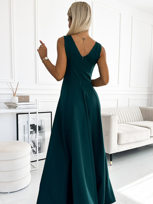 numoco Duga elegantna haljina s dekolteom - zelena Numoco CINDY