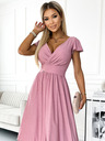 numoco Haljina kratkih rukava s širokim izrezom - puderasto ružičasta svjetlucava Numoco MATILDE