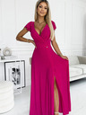 numoco Svjetlucava duga haljina s dekolteom - fuksija Numoco CRYSTAL
