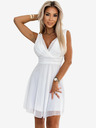 numoco Elegantna haljina od tila s dekolteom i mašnom - Bijela Numoco CELESTINA