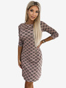 numoco Haljina sa zlatnim patentnim zatvaračima - bež s crnim uzorkom Numoco MARY