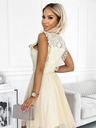 numoco Haljina s čipkom i zlatnim remenom - bež Numoco GRETA
