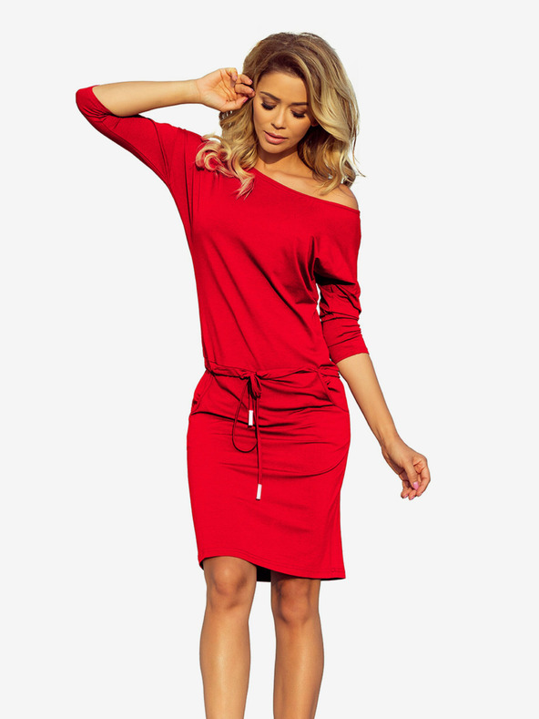 numoco Sportska haljina s vezicama i džepovima - crvena Numoco