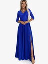 numoco Elegantna duga haljina s dekolteom od čipke - plava Numoco AMBER