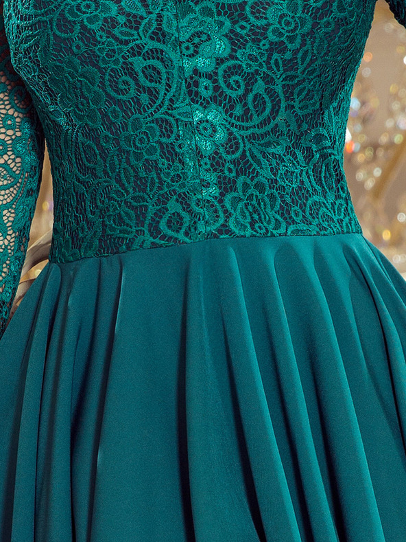 numoco Ekskluzivna haljina s čipkom - zelena Numoco NICOLLE