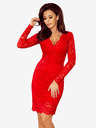 numoco Čipkana haljina s dekolteom - Red Numoco