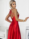 numoco Satenska duga haljina s izrezom na leđima - crvena Numoco PERLA
