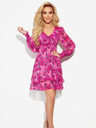 numoco Haljina od šifona s vezanim izrezom - ružičasti cvjetići MONICA