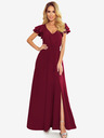 numoco Duga haljina s dekolteom i volanima - boja vina Numoco LIDIA