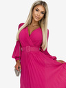 numoco Plisirana haljina s remenom i dekolteom - fuksija Numoco KLARA