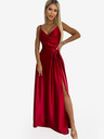 numoco Elegantna satenska maxi haljina na naramenice - Red Numoco CHIARA