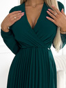 numoco Plisirana haljina od šifona s dekolteom - zelena Numoco ISABELLE