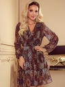 numoco Haljina od šifona s dekolteom i volanima - leopard print Numoco LAUREN