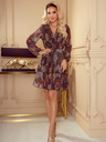 numoco Haljina od šifona s dekolteom i volanima - leopard print Numoco LAUREN