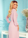 numoco Plisirana haljina s dekolteom i dugim rukavima - puder roza Numoco ISABELLE