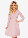 numoco Plisirana haljina s dekolteom i dugim rukavima - puder roza Numoco ISABELLE