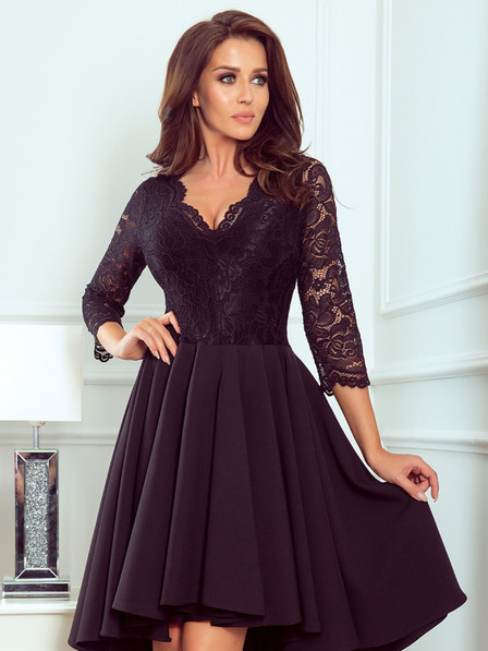 numoco Ekskluzivna haljina s čipkom - crna Numoco NICOLLE