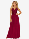 numoco Duga haljina s čipkastim izrezom - bordo boja Numoco LEA