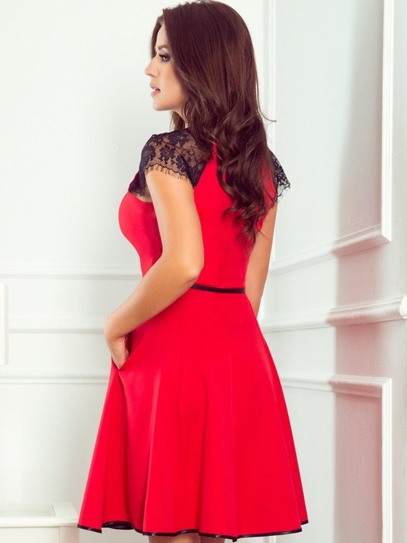 numoco Haljina s umetcima od čipke - crvena Numoco SLVIA