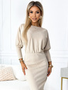 numoco Haljina na pruge s manžetama na rukavima - bež Numoco LARA