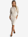numoco Haljina na pruge s manžetama na rukavima - bež Numoco LARA