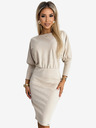 numoco Haljina na pruge s manžetama na rukavima - bež Numoco LARA