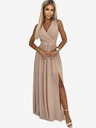 numoco Duga haljina s dekolteom i kravatom - bež Numoco JUSTINE