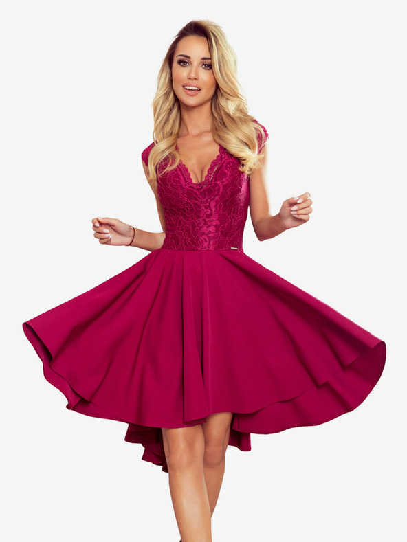 numoco Ekskluzivna haljina s čipkom - boja vina Numoco PATRICIA