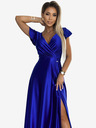 numoco Satenska duga haljina s dekolteom - plava Numoco CRYSTAL