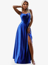numoco Satenska duga haljina s ekskluzivnim dekolteom na leđima - plava Numoco PERLA