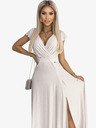 numoco Svjetlucava duga haljina s dekolteom - bež Numoco CRYSTAL