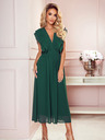 numoco Midi haljina s faltama i dekolteom - zelena Numoco YANA