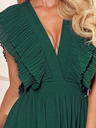 numoco Midi haljina s faltama i dekolteom - zelena Numoco YANA