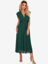 numoco Midi haljina s faltama i dekolteom - zelena Numoco YANA