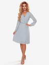 numoco Plisirana haljina s dekolteom i dugim rukavima - siva Numoco ISABELLE