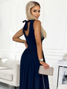 numoco Duga haljina s dekolteom i vezama - tamno plava Numoco JUSTINE