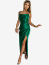 numoco Satenska duga haljina s prorezom na nogavicama - zelena Numoco DIANE