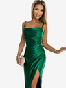 numoco Satenska duga haljina s prorezom na nogavicama - zelena Numoco DIANE