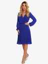 numoco Plisirana haljina s dekolteom i dugim rukavima - plava Numoco ISABELLE